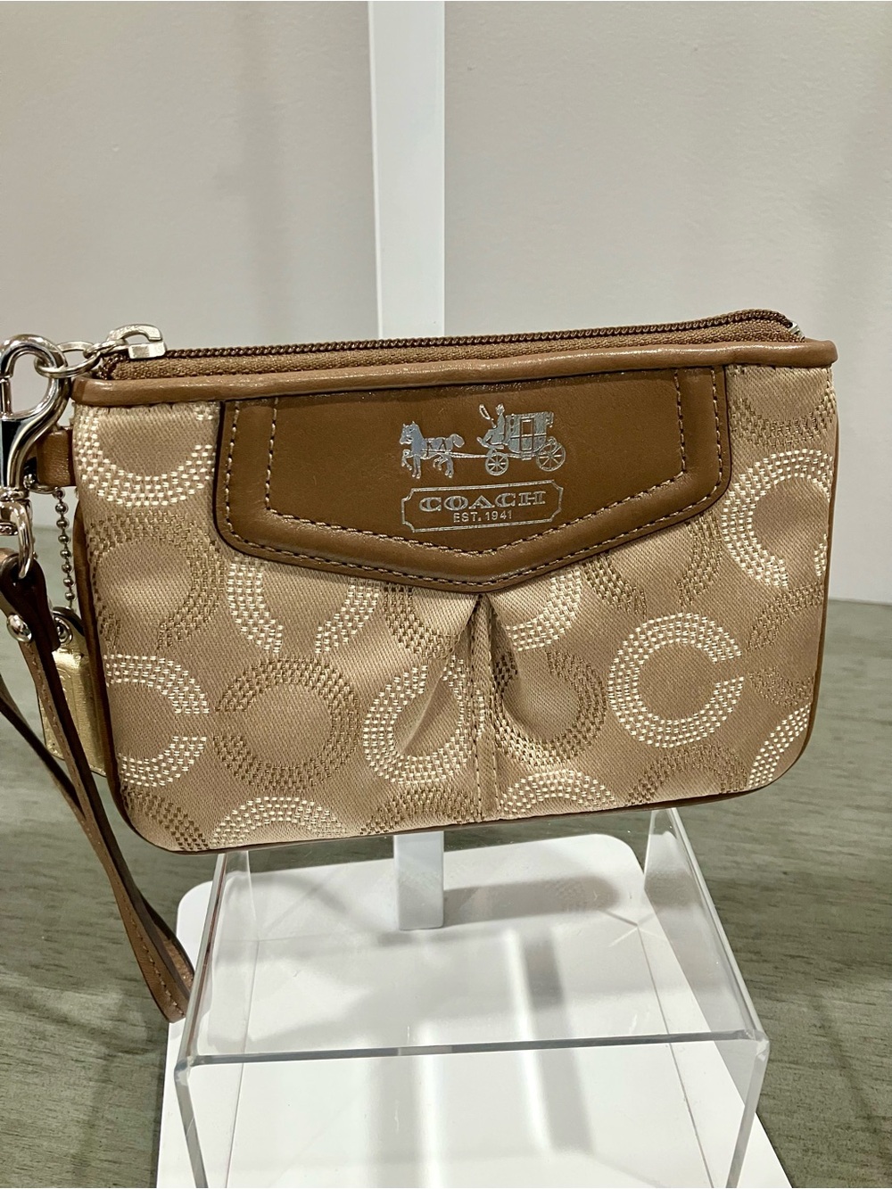 Coach Signature Canvas Wristlet